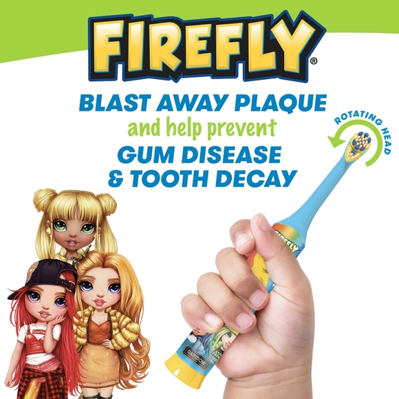 Firefly Clean N' Protect Rainbow High Rotary Power Toothbrush With Cap, Soft - Picture 3 of 7